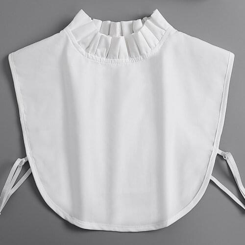 Women Stand Ruffle Fake Collar Shirt Accessories Cotton Kraagje nep dames Cravats Necktie Dickey Plus Size Detachable Collars