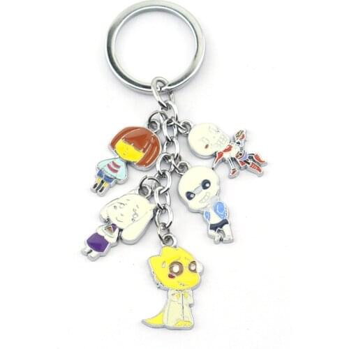 Hot Anime Game Undertale Metal Keychain Fashion Pendant for Bag with Cosplay Accessories for Gift