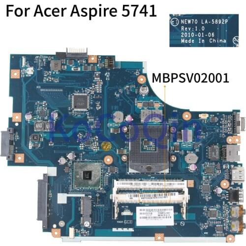 KoCoQin Laptop motherboard For Acer Aspire 5741 5741ZG NV59C Mainboard MBPSV02001 NEW70 LA-5892P instead LA-5891P LA-5893P
