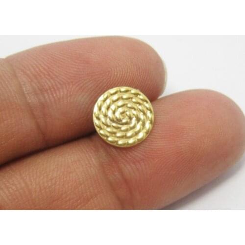 100pcs Brass findings 10mm Round Knitting Raw brass sheet findings R541