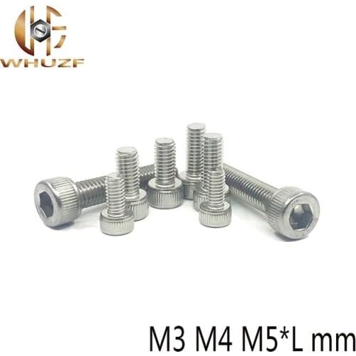 M3 M4 M5 screw DIN912 304 Stainless steel Hexagon Hex Socket Head Cap screw Metric Thread Cylinder Bolt