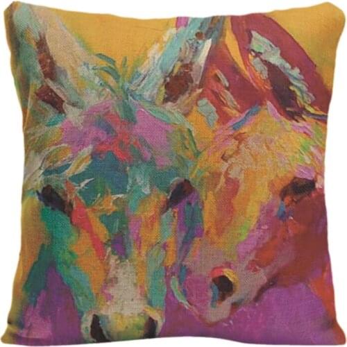 Fashion Animal Printed Car Seat Cushion Horse Owl Deer Elephant Rhinoceros Koala Cojines Throw Pillow Cover