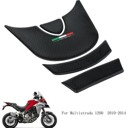 Fit for Ducati Multistrada 1200 2010 11 12 13 14 Tank 3D Gel Protector 3D Design Carbon Fiber Fuel Tank Sticker