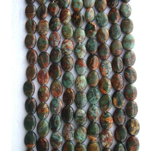 Natural Green Opal Flat Oval Shape 13*18mm Loose Beads For Jewelry Making DIY Bracelet Necklace Earrings