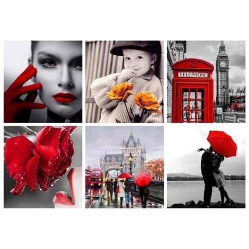 2018 new 5d diy full square diamond painting Scenery telephone booth Sexy woman and rose cross stitch home decoration painting