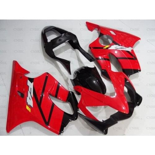 For CBR600F4i 2001 - 2003 Fairings CBR600 F4i 03 Red Black Full Body Kits CBR 600 2002 Fairings Unpainted
