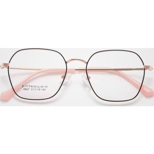 Prescription Glasses Metal Retro Spectacle Frame Men Women Polygonal Myopia Spectacle Frame Optical Glasses Customization 8807