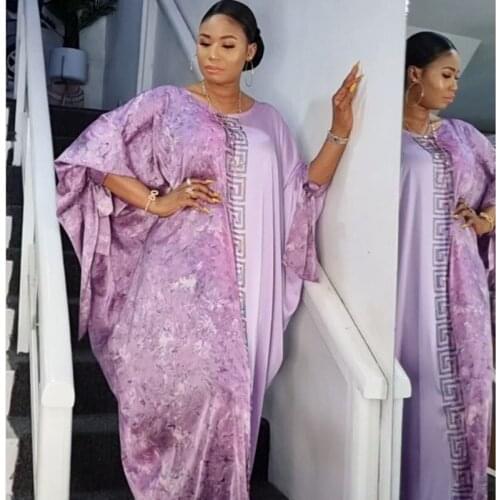 Dashiki Dress Silk Diamond Abaya Dubai Maxi Bazin African Design Vintage Embroidered Long Sleeve Robe Gowns Muslim Lady Party