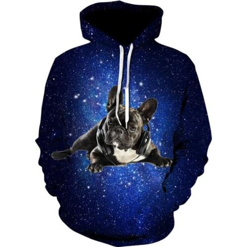 2020 hot man animal print flower hoodie fashion high quality 3D star dog series long sleeve thin hoodie