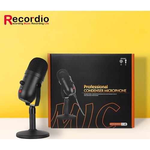 GAM-U12 Professional Condenser Desktop Mic Set For Online Game Singing Live Broadcast USB Condenser Mic With Conversion Head