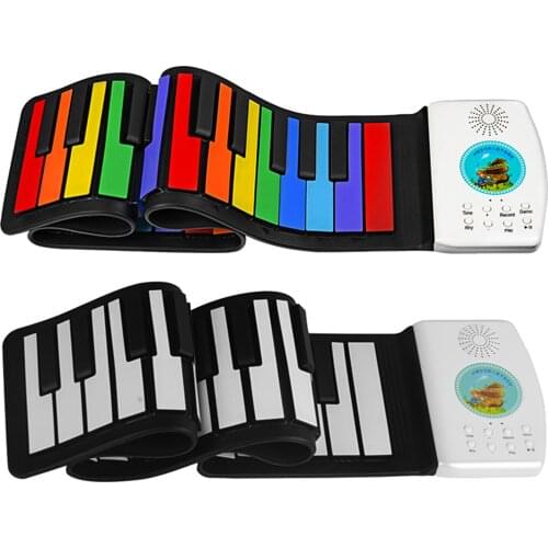 Roll Up Piano Foldable Piano 49 Keys Portable Piano Silicone Keyboard Built-in