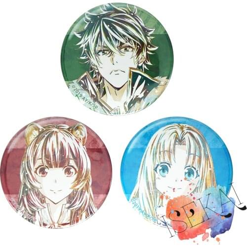 The Rising of the Shield Hero Tate No Yuusha No Nariagari Anime Raphtalia Firo Filo Art Metal Badge Brooch Pins