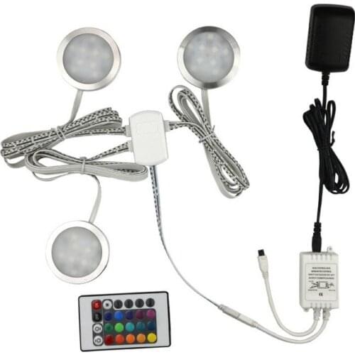 Ultra-thin Dimmable Recessed LED Under Cabinet Lights Kit LED Puck Lights LED Spotlight for Kitchen Cupboard Closet Lights