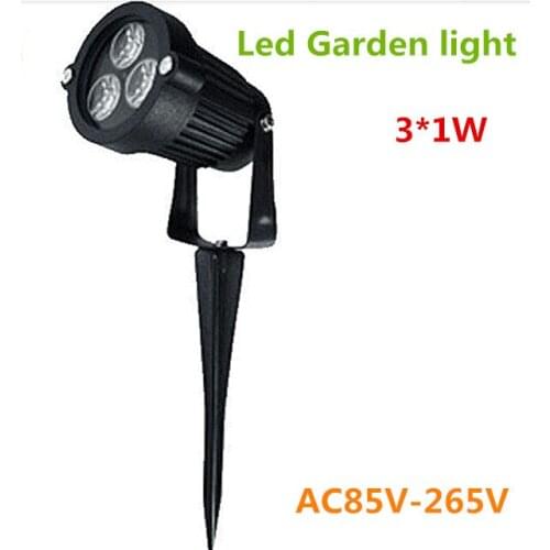 10pcs/lot Waterproof led garden light 3*1W AC85-265V IP65 outdoor led lighting led lawn lighting spotlight landscape