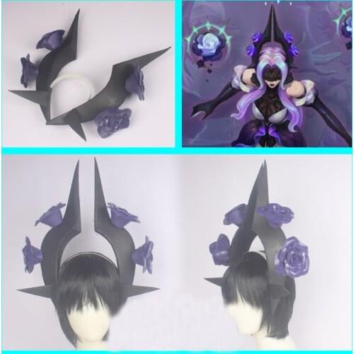 LOL Syndra Cosplay Rose Headwear Hair Band Hair Clip Hairpin Halloween Carnival Cosplay Costume Pros Accessory