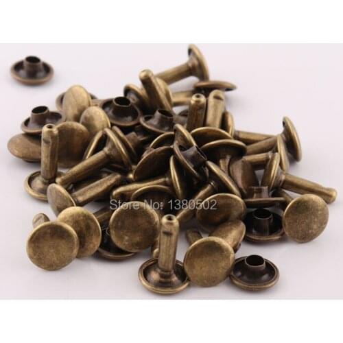 100sets/lot 8*8mm Bronze Color Diy Metal Garment rivets Stud belt Backpack accessories