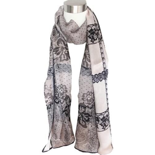 100% Silk Double Layers Long Silk Scarf Lace Scarfs Wraps 180x65cm