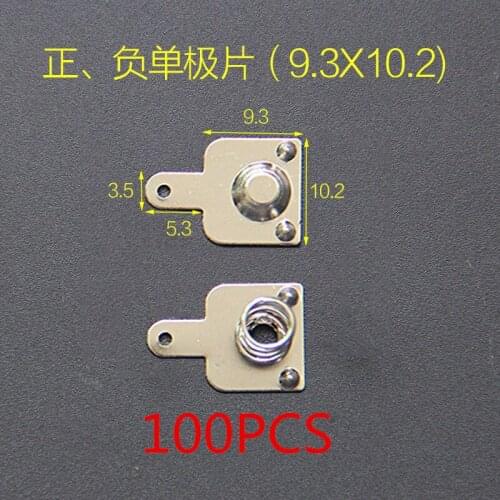 100PCS AAA battery pack 9.3X10.2\9.2*22MM spring contact piece battery box positive and negative single-pole battery