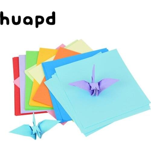 100pcs square origami paper double-sided solid color folding multicolor childrens handmade DIY scrapbook craft decoration