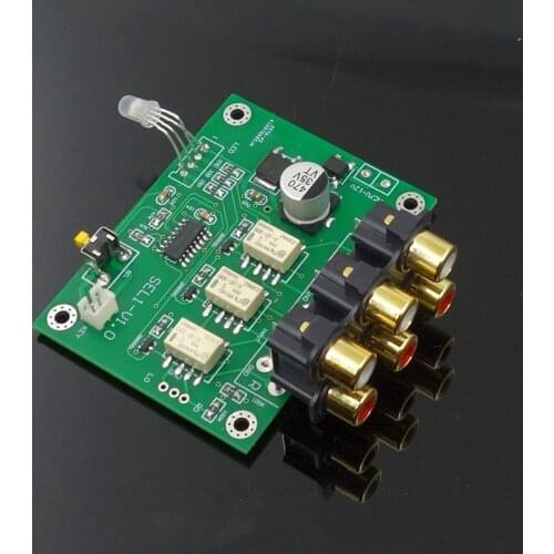 3-Way Audio Input Selection Board Audio Switcher Pre-amp Audio Amplifier Board With Input Indicator