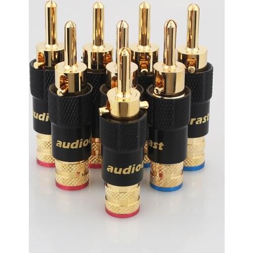 8 pcs 24K gold Plated Banana Speaker Plug, Screw Lock 10mm plug,Cable Wire ConnectorSpecifications