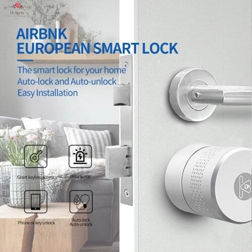 Airbnk European Tuya Smart Lock Cylinder M500 Keyless Phone APP Bluetooth Remote Control Biometric Fingerprint With Key Password
