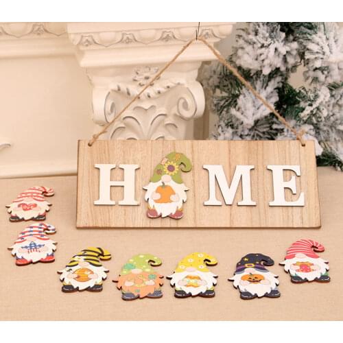 Halloween accessories New Year DIY Wooden Door Hanging Sign Christmas Tree Ornament Christmas Decor Home Pendant Navidad Gift