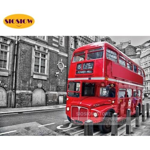 5d Diy Diamond Painting Scenery City Street Bus Full Square Drill Daimond Mosaic Cross Stitch Kits Embroidery Modern Home Decor