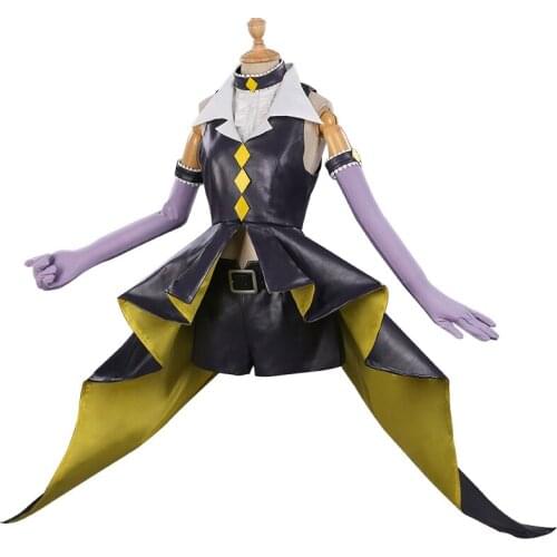 Anime Shugo Chara Tsukiyomi Utau Cosplay costume PU leather Uniform Dresses Halloween costumes for women free shipping