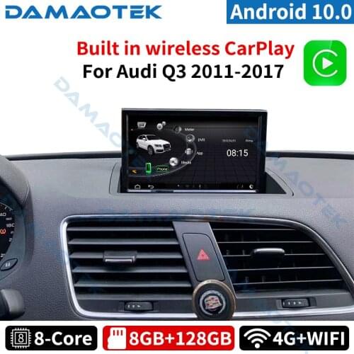 DamaoTek 8" Android 10 8+128GB car radio carplay screen For Audi Q3 2011-2017 Multimedia video Player navigation system