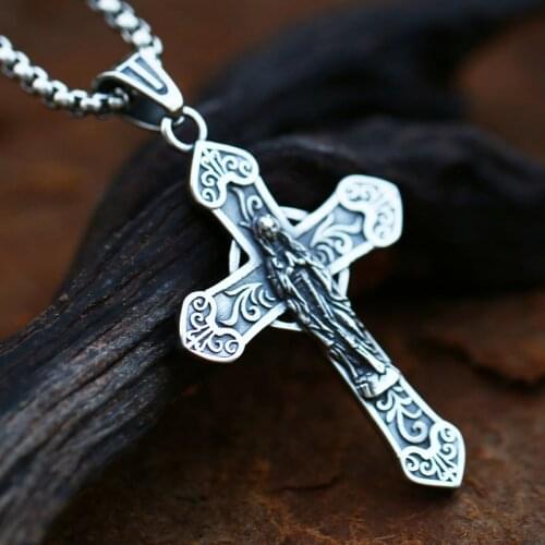 Beier 316L stainless steel Classic Cross Allah Protects Mens Pendant Necklace Punk Gothic Fashion Jewelry LLBP8-007P