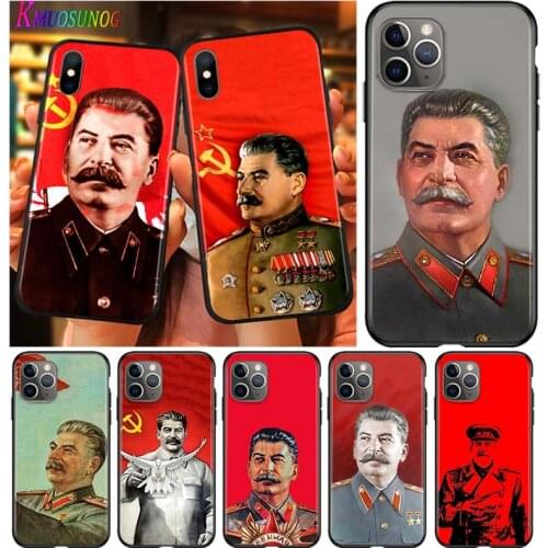 Stalin Soviet Union for Apple iPhone 12 Pro Max Mini 11 Pro XS Max X XR 6S 6 7 8 Plus 5S SE2020 Black Phone Case