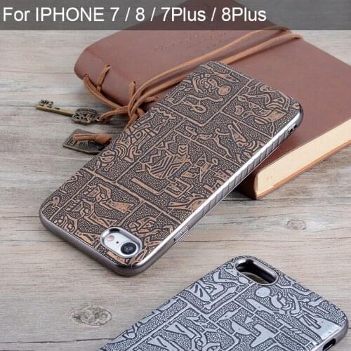 Case for iphone 7 8 plus funda Maya Ancient Egypt Retro Style leather skin with Soft silicone cover phone cases for iphone 7 8