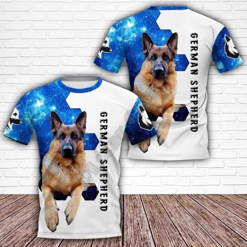 PLstar Cosmos German Shepherd 3D Printed t-shirt Harajuku Streetwear T shirts Funny Animal Men For Women Short Sleeve 08