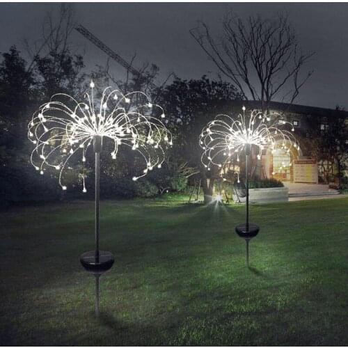 120LED Solar Energy Firework String Light Outdoor Decoration Garden/Yard Creative Fairy Bouquet Dandelion Lights Christmas Home