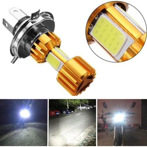 H4 LED 3 COB 12V 6000K Super Bright Motorcycle Headlight Bulb Car Fog Light Lamp