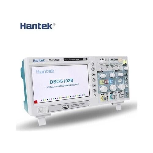 Hantek DSO5202B Digital 200MHz 2Channels Bench Oscilloscope Scopemeter 1GS/s USB 7'' Color LCD 800x480 Record Length 1M