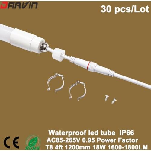 Led T8 Waterproof Tube 4ft/1200mm Led Tube Light 1.2M 18W IP66 Aluminum with Plastic Waterpoof Led Light , Free Shipping