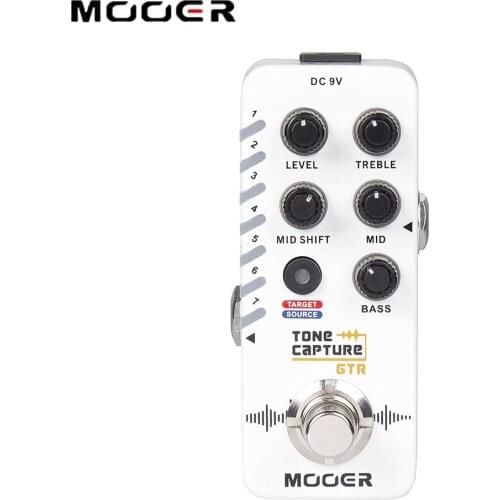 MOOER Guitar Tone Capture GTR Guitar Effect Pedal 7 Preset Slots True Individual EQ Pedal Bypass Full Metal Shell