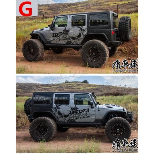 For Jeep Wrangler car stickers pull flowers Wrangler stickers appearance car door decoration modified film