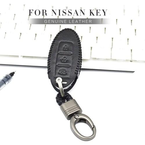 Genuine Leather Car Key Case Cover For Nissan Note Qashqai J10 J11 Micra Teana Altima Murano Navara Key Ring Shell Accessories