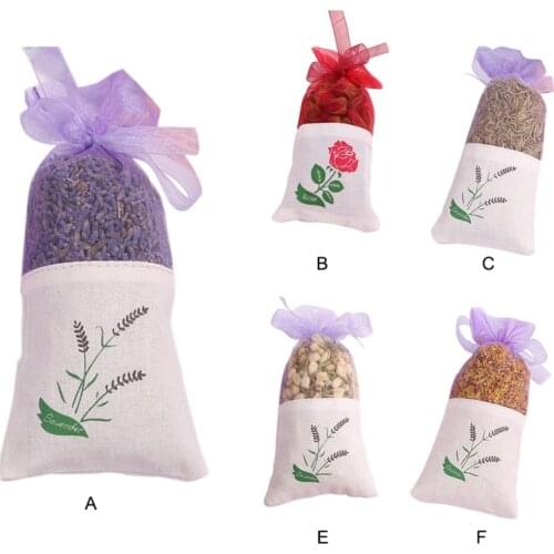 Natural Rose flowers Jasmine Lavender Bud Dried Flower Sachet bag Aromatherapy wardrobe desiccant sachet car room Air Refreshing