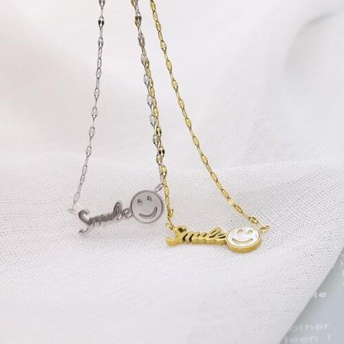 New Creative Harajuku Choker Cool Smile Pendant Stainless Steel Necklace Party Jewelry for Women Friendship Girl Trendy Gifts