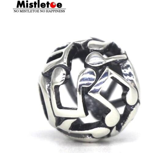 Mistletoe 925 Sterling Silver Music Notes Ball Charm Bead European Jewelry