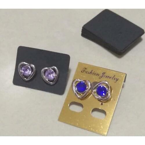 Wholesale Mini Retro Kraft Paper Ear Stud Card White Black Kraft Earring Card DIY Favor Price Label Tag Pack Hang Tag 500Pcs