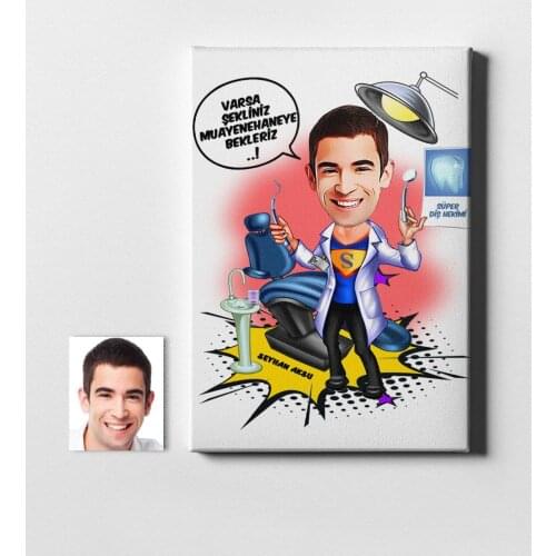 Personalized Mr Dentist Cartoon Canvas Table (50x70 cm.) 1 gift Home Decoration Special Design Home Office Business Place Quality