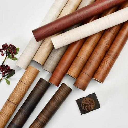 Self Adhesive Wallpaper roll Bedroom Cabinet Desktop Contact Paper Waterproof Wood Vinyl Wallpaper Furniture Decorative Sticker