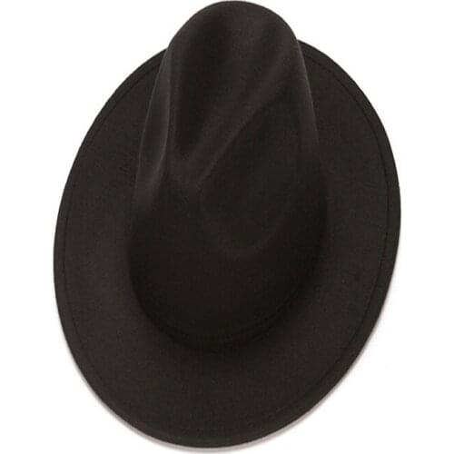 Men Women Hat Wide Brim Autumn Formal Wedding Dress Female Hats Camel Black White Fedora Felted Classic Jazz Winter Hats New