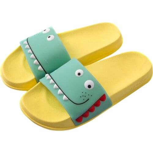 House Cute Cartoon Monster Slippers Non Slip Fretwork Indoor Soft PVC Bathroom Shower Slides Ladies Home Shoes Zapatos De Mujer