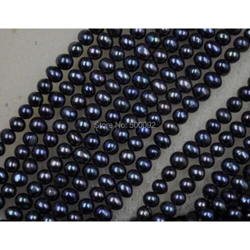 Wholesale 10 strands 6-7mm black freshwater cultured pearl strings